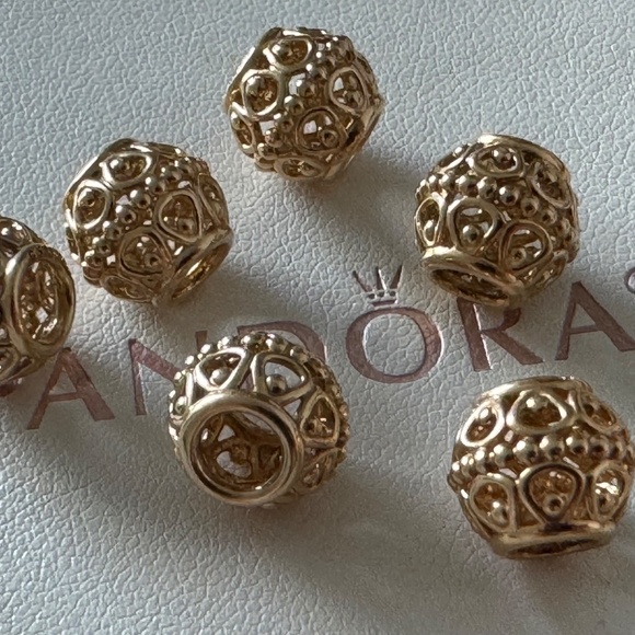 ‼️🤶 One (1) Authentic Pandora 14K Gold Gilded Cage Charm #750458 I have 6 🎄 - Picture 4 of 7